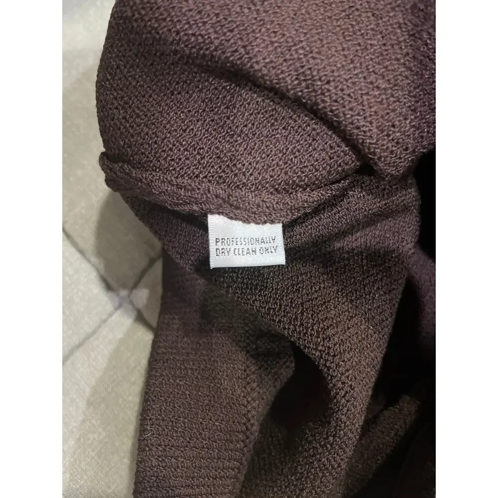 St. John Signature Santana Chocolate Brown Knit Wool Pants Sz 10